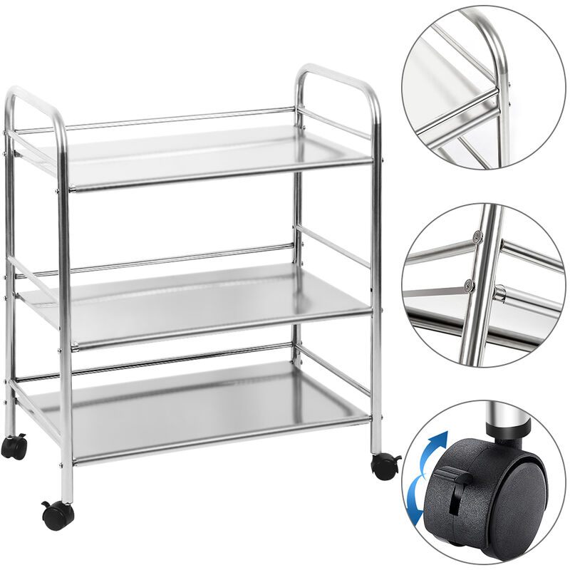 Chariot à Livres Mobile 2 Étagères Avec Roulettes - Rangement Jouets, Outils, Livres - 37x25x43.5 Cm