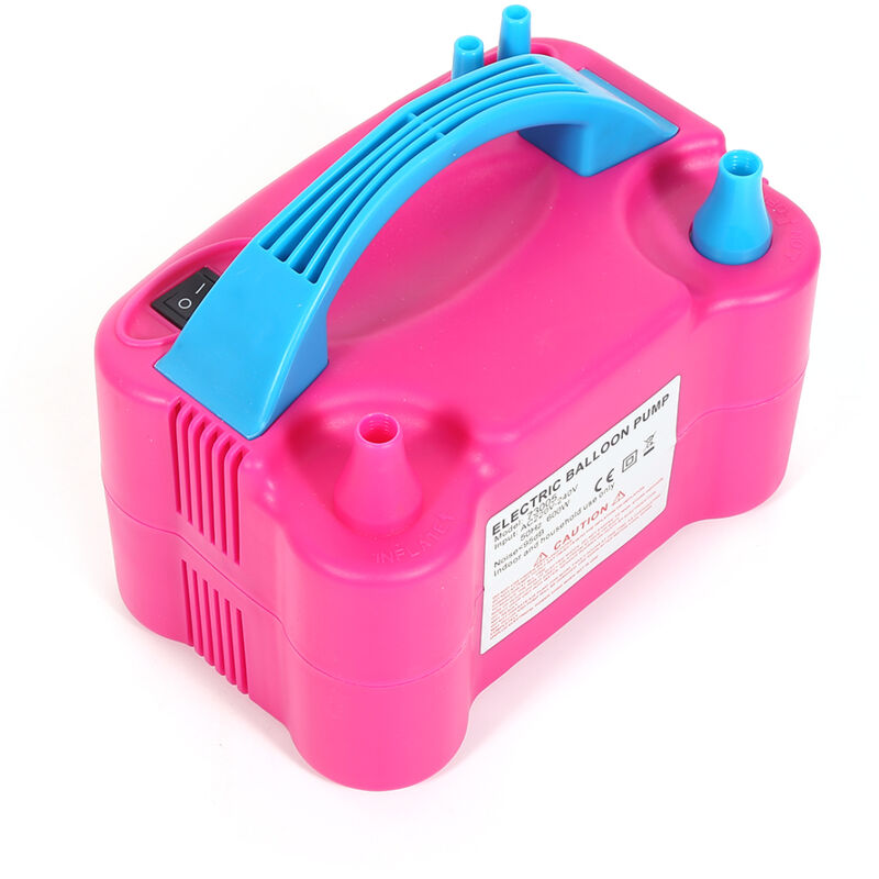 Jzhen Gonfleur Ballon Électrique 600W - Pompe à Ballons Portable Avec 2 Buses - Rouge Rosé
