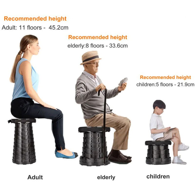 Siège De Camping Pliable Et Télescopique Voarge - Léger, Robuste - Pour Randonnée, Jardin, Pêche, BBQ