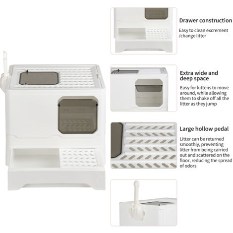 Pelle à Litière Pour Chat Avec Poubelle, Support Portable Et Amovible Pour Litiere Pour Chat Avec Sacs A Ordures 91683806