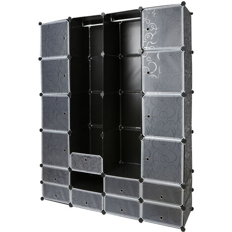 Armoire Penderie Portable, Étagère de Rangement, Cubes de Stockage  Modulaire en Plastique en métal Stable, Assemblage