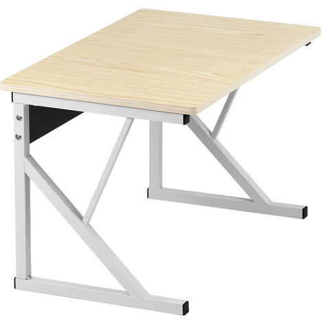 Haloyo Étagère pour Micro-Ondes, Structure en métal avec étagère en Bois, Design Moderne, 54 x 35 x 34.5 cm érable blanc