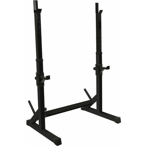 Rack Squat Réglable Pour Barre De Musculation - Hauteur 105-160cm, Charge Max 150kg - Pour Home Gym, Garage