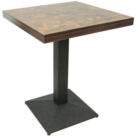 Table carrée mange debout 60 x 60 x 75 cm – Pieds en métal – Plateau en bois – Capacité de charge 120 kg – Style industriel élégant – Dyhf