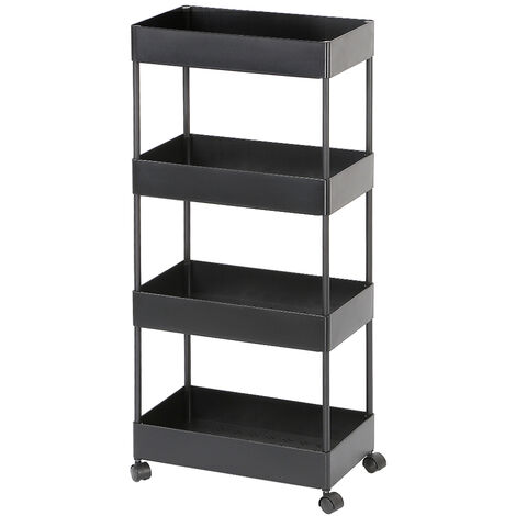 Multi-fonction amovible chariot/chariot de stockage/rack 40×22×90cm noir (1/7)