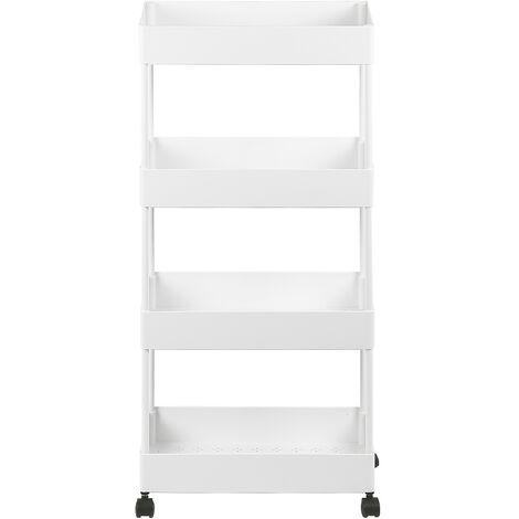 Chariot de rangement à roulettes large, 40 x 22 x 90 cm, Blanc (1/5)