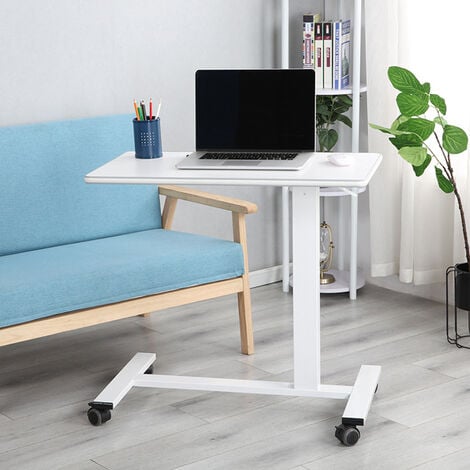 Haloyo Lapdesk Table d ordinateur,Portable réglable en Hauteur avec  roulettes,blanc