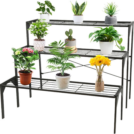 Support en métal à 5 niveaux pour plantes, étagères multiples pour pots de  fleurs, étagère pour jardinière, support de rangement pour balcon, jardin  intérieur et extérieur. 