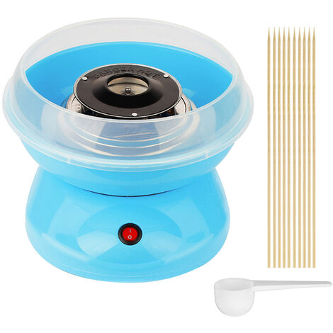 Haloyo® Mini machine à barbe à papa domestique,Utiliser Sucre Ordinaire ou Bonbons Durs sans Sucre,bleu