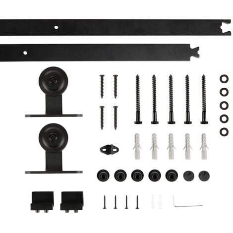 Ferrure de porte coulissante Système de porte coulissante Verre coulissant / porte en bois 183CM - Noir