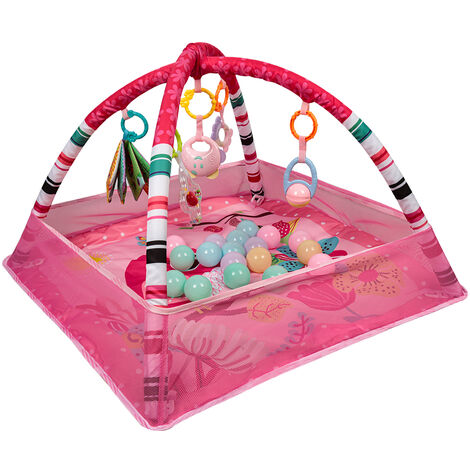 Tapis d'Éveil Bébé Polyvalent Haloyo®,18 boules océaniques,pour les Bébés de 0 à 3 ans,rose (1/5)