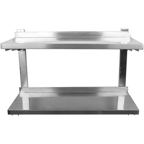 Étagère Murale INOX Haloyo®,éléments pour Montage Mural,2 Plateaux Rangement Cuisine,pour Restaurant, Bar, Maison (1/5)