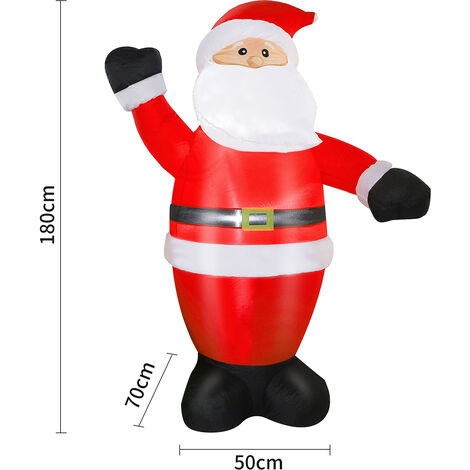 Père Noël Gonflable de 1.8 m Haloyo® avec Wapiti,avec Lumière LED,pour décoration de cour, intérieur ou extérieur