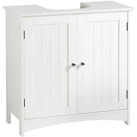 Armoire de Rangement,Meuble de Salle de Bain,Haloyo®,Meuble de Rangement pour Salle à Bain Salon Chambre Entrée Cuisine,60 x 30 x 60cm,blanc (1/5)