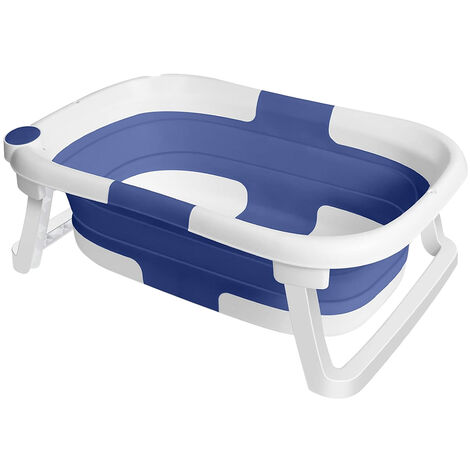 Une baignoire pour bébé pliable,Haloyo®,Antidérapant Baignoire Compacte pour BéBé Nouveau-né Enfants,63 x 43 x 20 cm,bleu