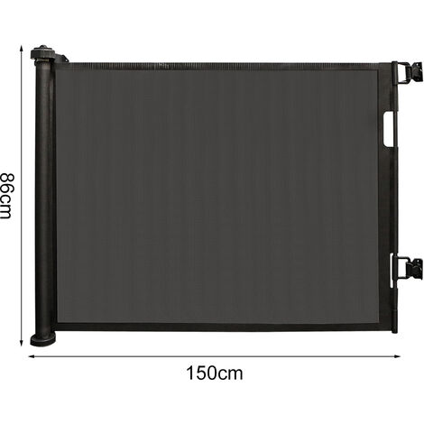 Barrière De Sécurité Rétractable 0-300 Cm – Installation Facile, Une Main, Pour Bébé & Chien, Escalier, Cuisine, Intérieur/Extérieur (Noir)