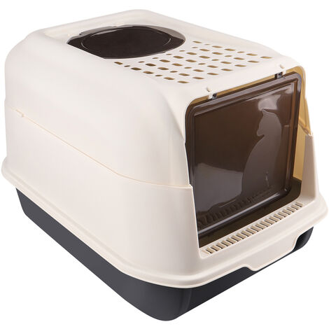 Haloyo – Bac à litière fermé pour chat – Anti-odeur – Dimensions 36 x 51 x 34 cm – Matériau PP – Conception pliable et facile à nettoyer
