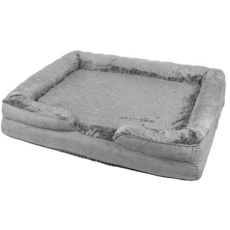 Panier Chien Grande Taille,Haloyo®,Canapé Chien Orthopedique et Dehoussable,Lit pour Chien,Lit Lavable Pelucheux,106 x 80 x 20cm,noir