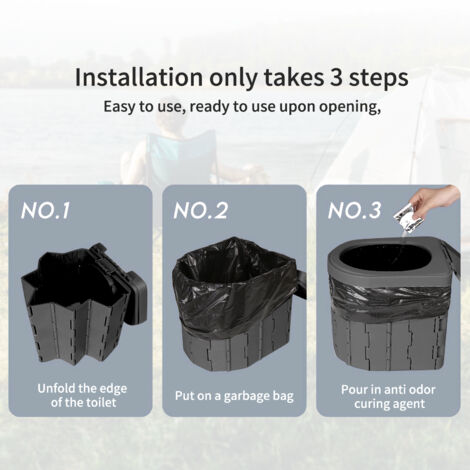 Toilettes Portables Extérieures - Compactes, Légères, Avec Support Papier Et Base Antidérapante, Pour Camping, Rando