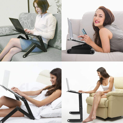 Table d'ordinateur portable pliable hauteur réglable – Dimensions 54x27x4,5 cm – Poids 1,4 kg – Conception robuste pour espaces de travail – Jeobest