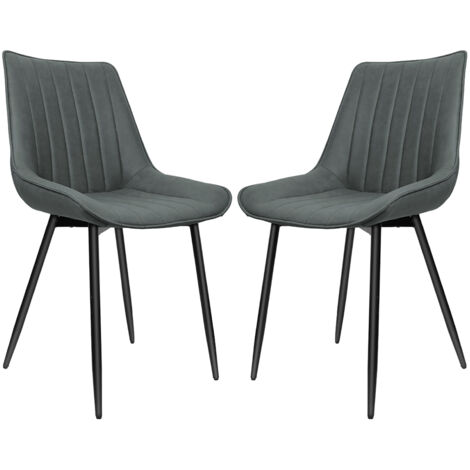 Lot de 2 Chaises de Salle à Manger, Siège Moderne, Sièges Rembourré, gris foncé (1/5)