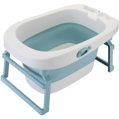Baignoire Pliable BéBé Avec Coussin Portable Ie Bain de Bébé Économie D'espace bleu