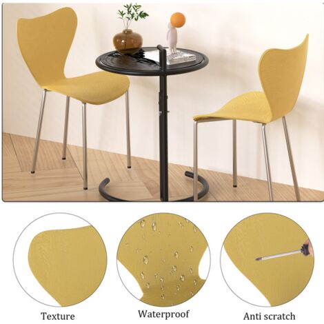 4 Chaises Mila En Plastique PP - Empilables, Design Scandinave - Noir/Gris/Jaune/Vert Clair