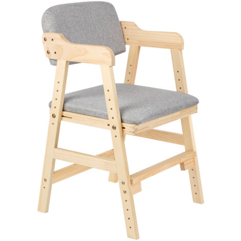 Haloyo® Chaise Enfant Réglable,Chaise Haute pour bébé, en Bois de hêtre de haute, 48x46x78cm, gris