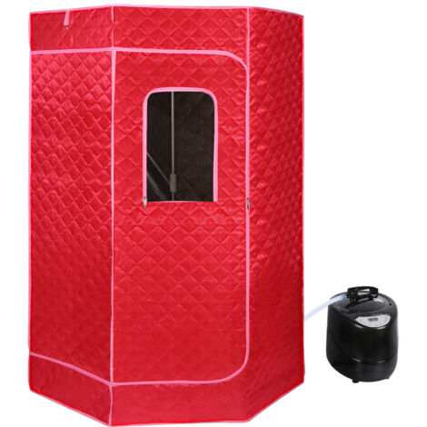 Sauna Infrarouge Portable-Sauna à Vapeur Pliable-pour Amincissement, Détoxification-rouge
