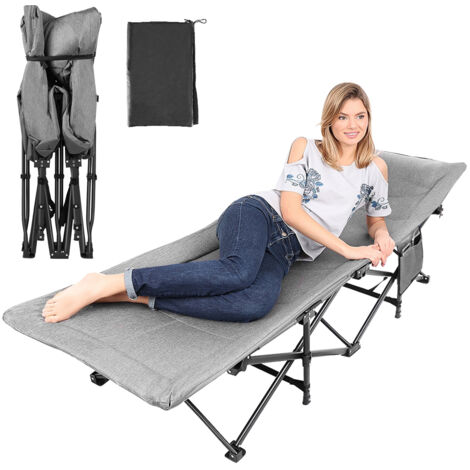 Lit de camping pliable pour adultes, lit d'extérieur léger avec sac de transport pour sieste, plage, vacances, randonnée Lit de camping pliable pour adultes, lit d'extérieur léger avec sac de transport pour sieste, plage, vacances, randonnée