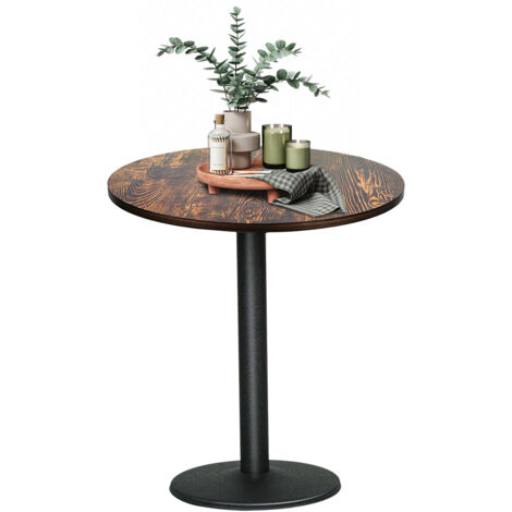 Table ronde de style industriel rétro, Table de Bar, Table à Manger, Table de Bistro Café Bar Salle à Manger, 70x70x72cm (1/5)