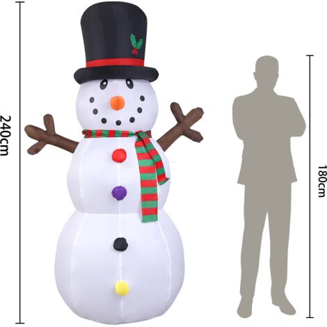 MONZANA® Bonhomme de neige gonflable 120 cm XL décoration lumineuse