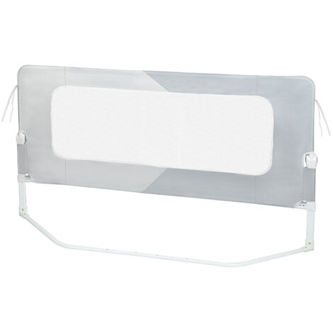 Haloyo® Barrière de Sécurité Pliable et Portable Cadre, Barrière Lit Enfant, Portable Bed Rail, 200x73-86cm, gris (1/5)