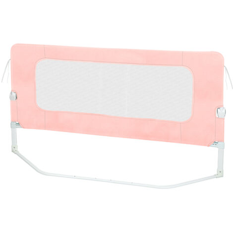 Haloyo® Barrière de Sécurité Pliable et Portable Cadre, Barrière Lit Enfant, Portable Bed Rail, 150x73-86cm, rose