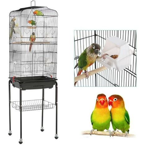 Volière Cage de fer Volière pour Oiseaux Cage avec 4 roulettes 463693cm (1/5)