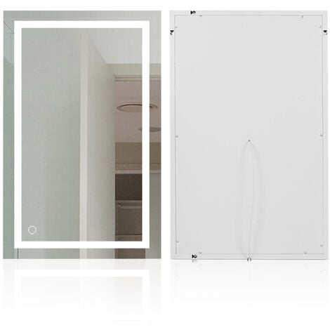 MIROIR DE SALLE DE BAIN LED LAMPE DE MIROIR ÉCLAIRAGE SALLE DE BAIN Mural Miroir LED Lampe de Miroir 100X60 CM 25W