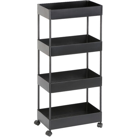 Haloyo – Desserte de cuisine sur roulettes 4 niveaux – Cadre acier inoxydable – Dimensions 40x22x90cm – Conception étroite pour espaces réduits