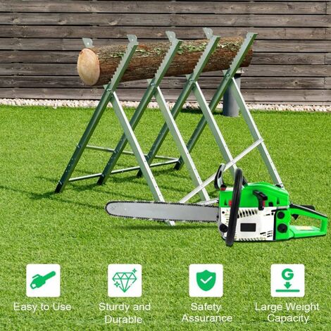 Chevalet de sciage en acier galvanisé - avec dents - max. 100kg - pliable 848080cm (1/5)