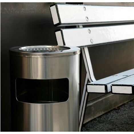Cendrier sur pied extérieur avec poubelle + seau intérieur à déchets 30l