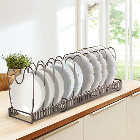 Range-couvercles Extensible MUSTORN - 9 Séparateurs Réglables, Longueur 32 à 56 Cm, ABS, Pour Tiroir Ou Plan De Travail (Gris)