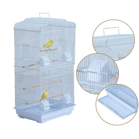 Cage Oiseaux Volière pour Canaries Perruche Calopsitte 46 x 36 x 92 cm ...