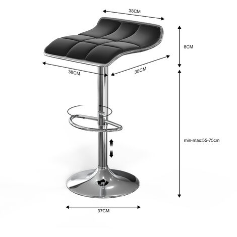 Tabouret De Bar Réglable Yaheetech – Similicuir Brun Rétro – Moderne Classique