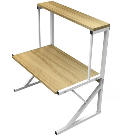 Haloyo – Meuble de rangement cuisine étagère multifonction pour micro-ondes – Structure en MDF et tuyau galvanisé – Dimensions 65x54x30 cm