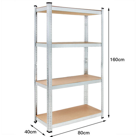 Etagère modulable charges lourdes en métal 4 plateaux - 1608040cm