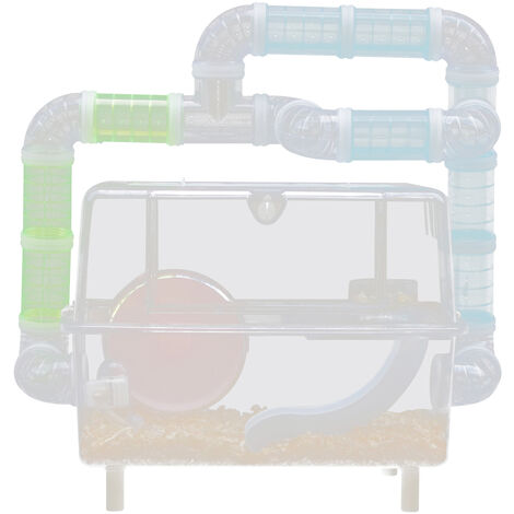 Cage à hamsters Cage pour hamster souris rongeur avec tunnels mangeoire roue maison échelles 433535cm