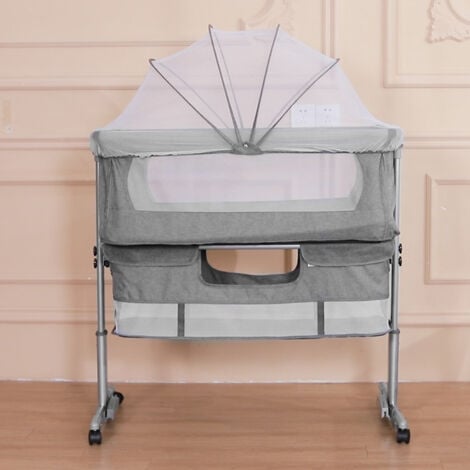 Berceau de chevet pour bébé, berceau portable avec panier de rangement pour  nourrisson, mini berceau de voyage avec roues pour nouveau-né, lit de
