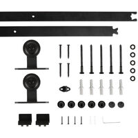 Haloyo 183 Kit de Simple Porte Quincaillerie de Grange Coulissante Kit Rail Porte Coulissante noir