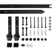 Haloyo 200cm Kit de Simple Porte Quincaillerie de Grange Coulissante Kit Rail Porte Coulissante noir