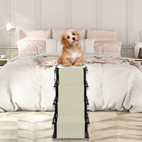 Haloyo Rampa per cani, La rampa pieghevole,4 gradini Rampa per cani,101 x 76 x 47 cm,beige