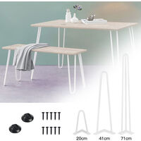 Pied Plan de Travail Haloyo®,41 cm Pied Table Haute, avec Vis & Protège Pieds,4pcs,Blanc